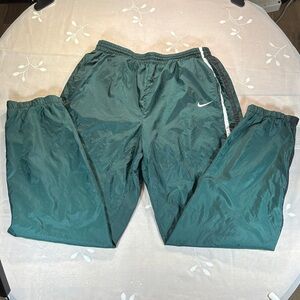 Vintage 90s Nike Teal Track Pants Joggers Sweatpants Dark Green Man Size Large